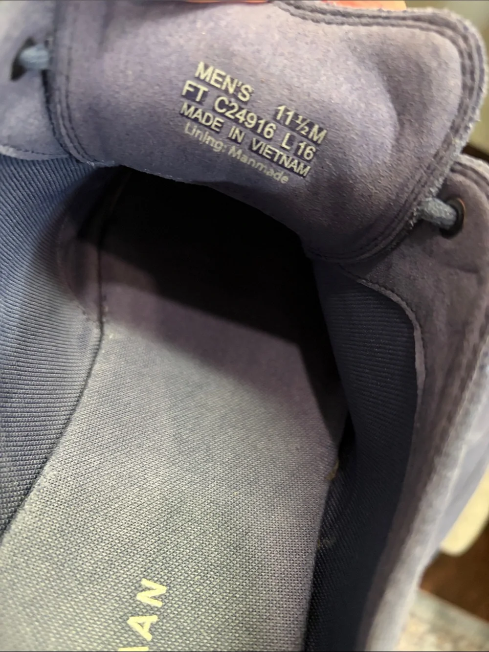 Cole Haan Men's Slate Blue Suede Wingtip Oxfords
